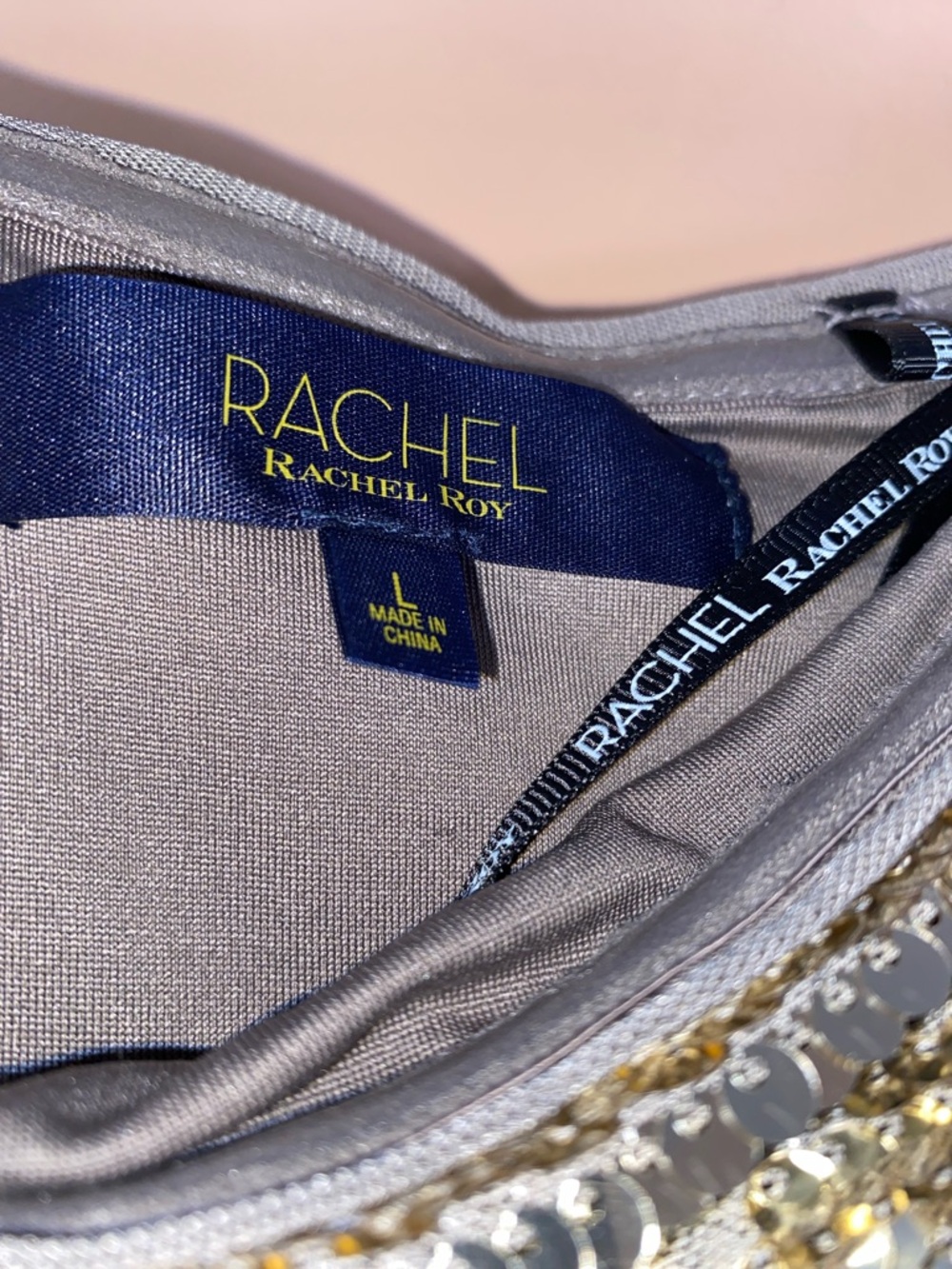 RACHEL Rachel Roy Silver Sequin Evening Dress - Picture 6 of 15